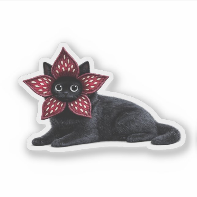 Unknown Monster Black Cat | Dark Fantasy Cat Art | Sticker (Front)