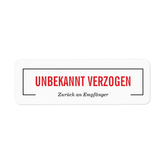 Unknown moved  label (Front)