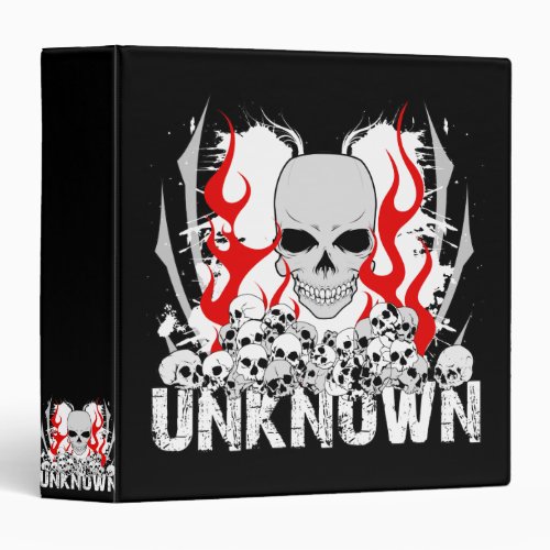 Unknown Stack of Skulls With Red Flames Binder