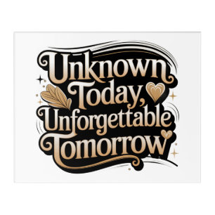 Unknown Today, Unforgettable Tomorrow Acrylic Print