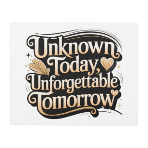 Unknown Today, Unforgettable Tomorrow Metal Print