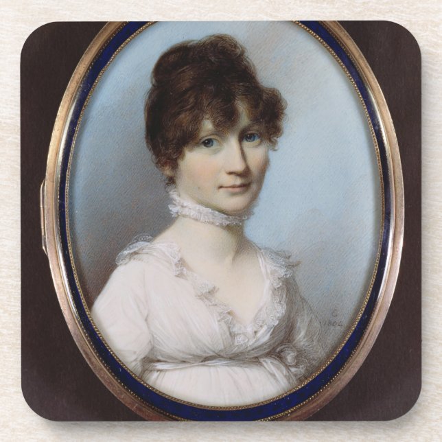 Unknown woman beverage coaster (Front)