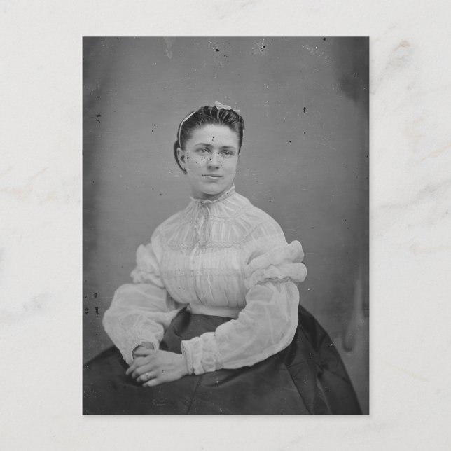 Unknown Woman Civil War Era Portrait Postcard (Front)