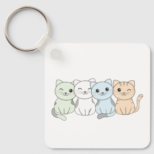 Unlabeled Flag Pride Lgbtq Cute Cat Keychain