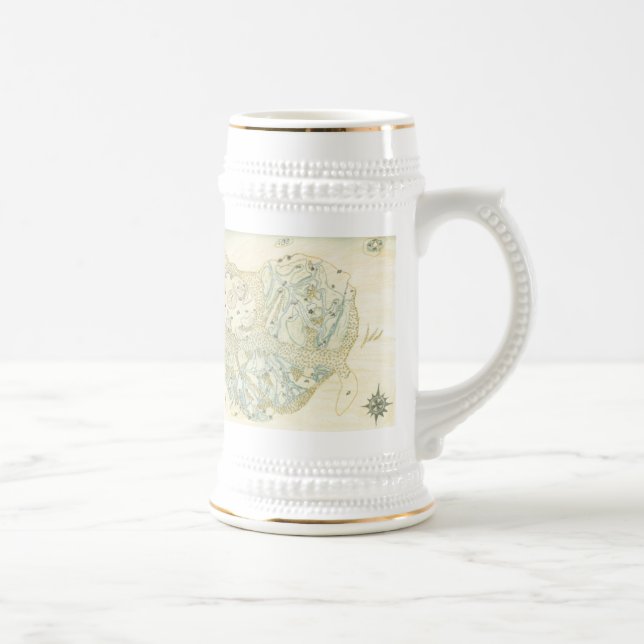 Unlabeled Map of Trino Beer Stein (Right)