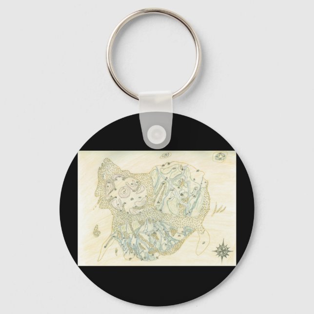 Unlabeled Map of Trino Keychain (Front)