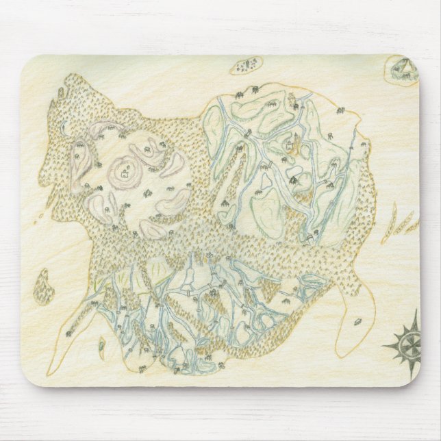 Unlabeled Map of Trino Mouse Pad (Front)