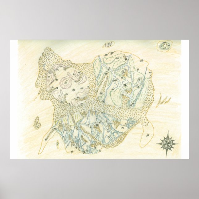 Unlabeled Map of Trino Poster (Front)