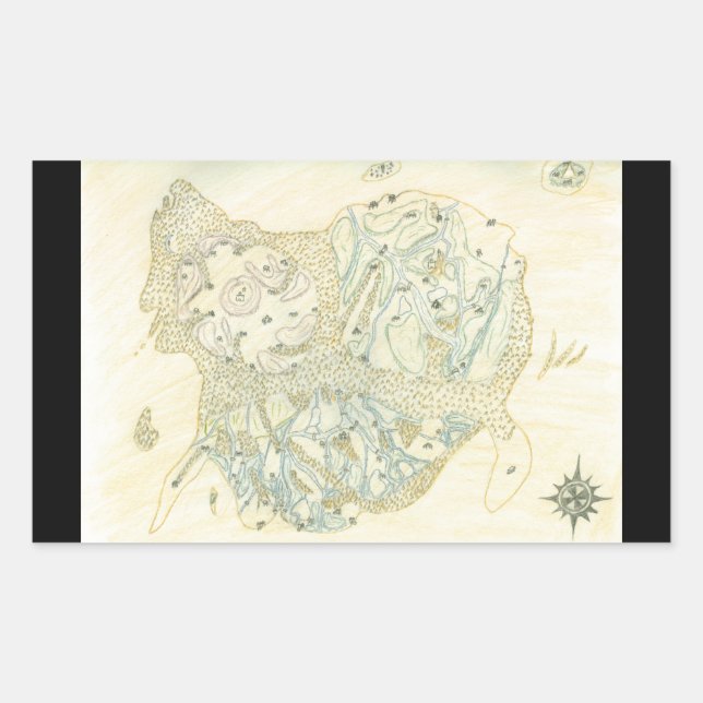 Unlabled Map of Trino Rectangular Sticker (Front)