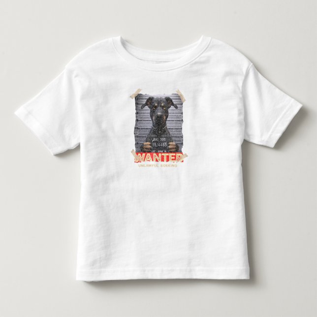 Unlawful Barking: The Doberman's Stern Warning Toddler T-shirt (Front)