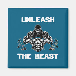 Unleahe Gorilla Bodybuilding Motivational Gift  Magnet