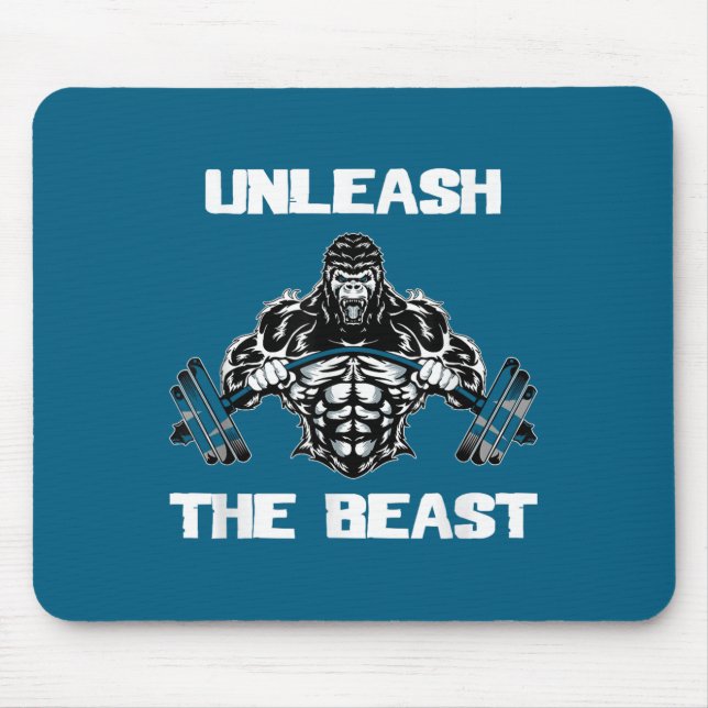 Unleahe Gorilla Bodybuilding Motivational Gift  Mouse Pad (Front)