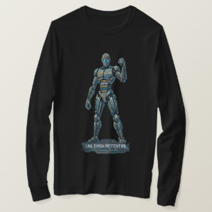 Unleash Potential – Futuristic Robot Long Sleeve S T-Shirt