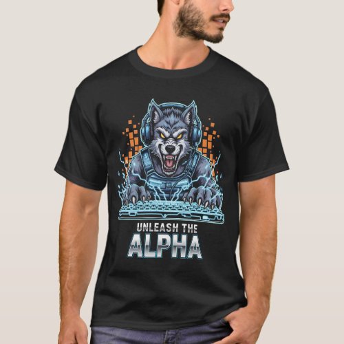Unleash The Alpha Gamer Wolf Shirt | Cyberpunk Esp