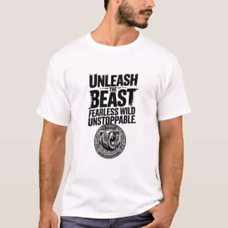 Unleash The Beast | Bold Tribal Bear Motivational T-Shirt