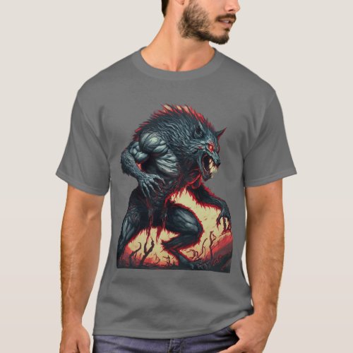 Unleash the Beast Death Metal Werewolf T_Shirt