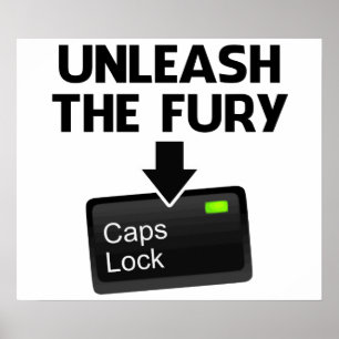 Unleash the Fury Caps Lock Poster