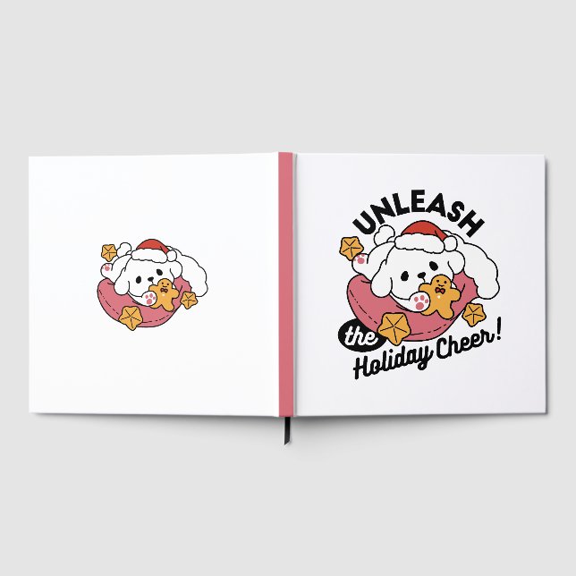 Unleash the Holiday Cheer – Cute Dog Christmas Guest Book (Full)