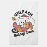 Unleash the Holiday Cheer – Cute Dog Christmas Kitchen Towel