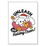 Unleash the Holiday Cheer – Cute Dog Christmas Table Number