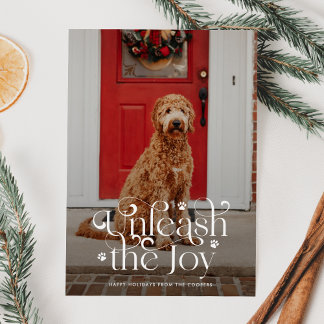 Unleash the Joy Pet Photo Holiday Card