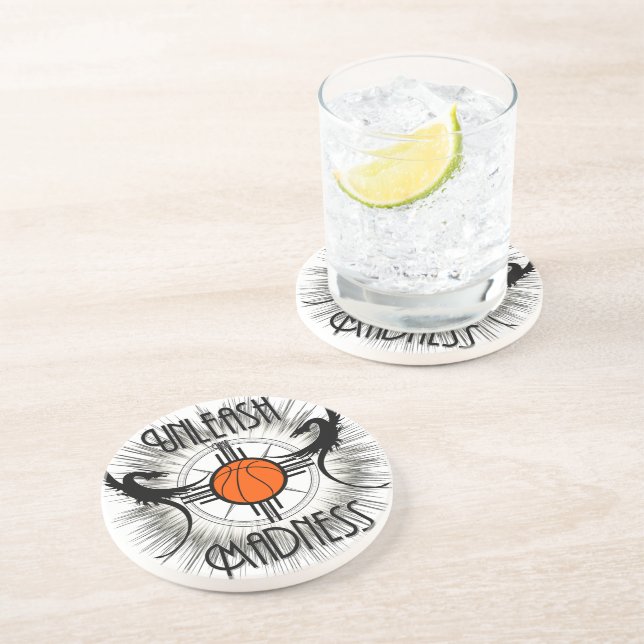 Unleash The Madness Dragons Light Sandstone Coaster (Side)