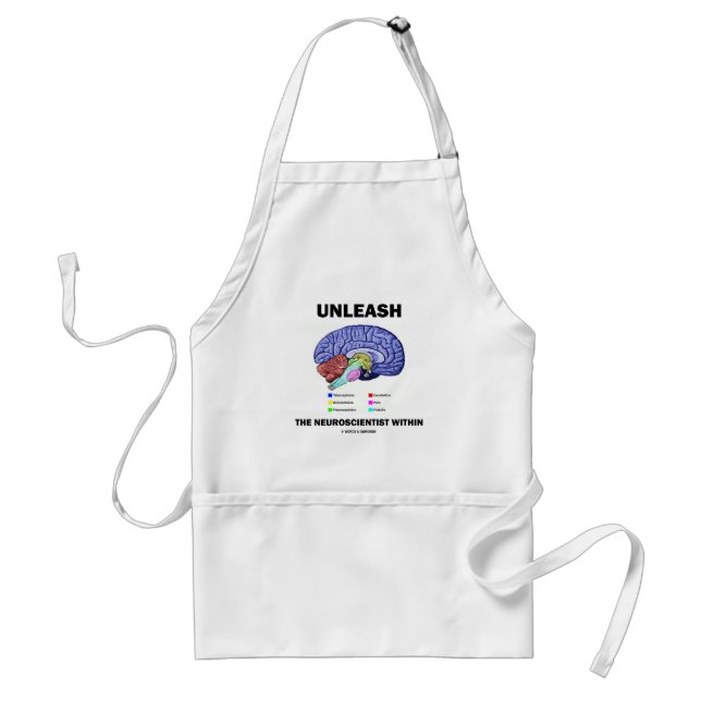 Unleash The Neuroscientist Within (Brain Anatomy) Adult Apron (Front)