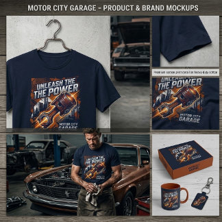 Unleash The Power ,Motor City Garage Graphic Tee