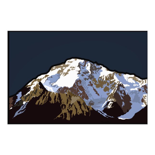 Unleash the Splendor of Broad Peak: Illustrated Po Photo Print (Front)