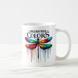 Unleash Your Colors - Artistic Dragonfly Coffee Mug