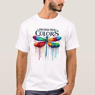 Unleash Your Colors - Artistic Dragonfly T-Shirt