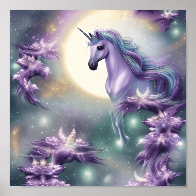 Unleash Your Imagination with Whimsical Unicorn Poster (Front)