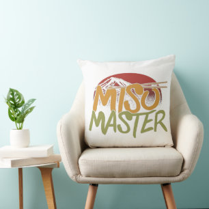 Unleash Your Inner Chef - "Miso Master" Multicolor Throw Pillow
