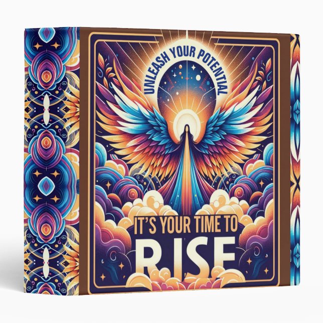 Unleash Your Potential and Rise 3 Ring Binder (Front/Spine)