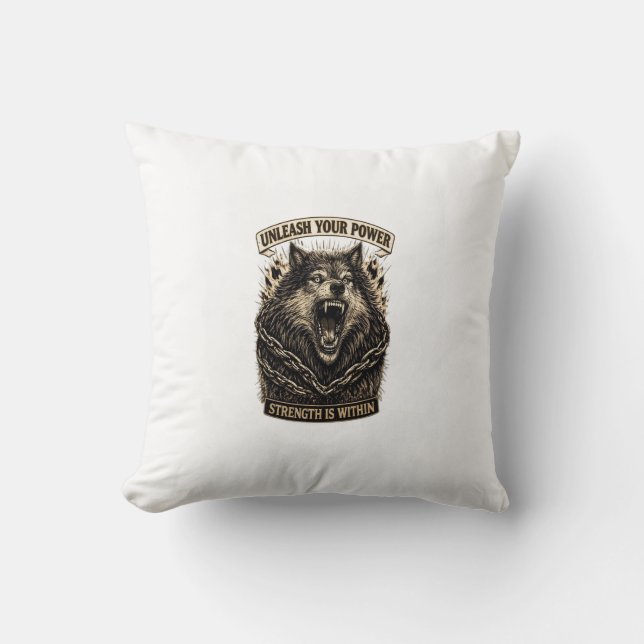 Unleash Your Power — Strength Is Within Throw Pillow (Front)