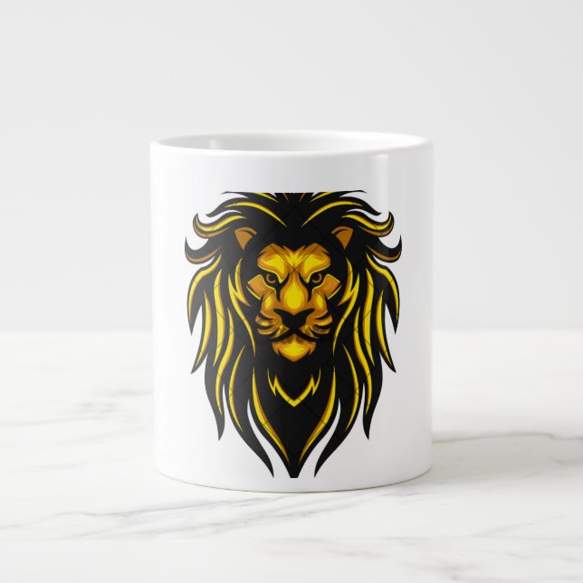 Unleash Your Roar with Every Brew Giant Coffee Mug (Front)
