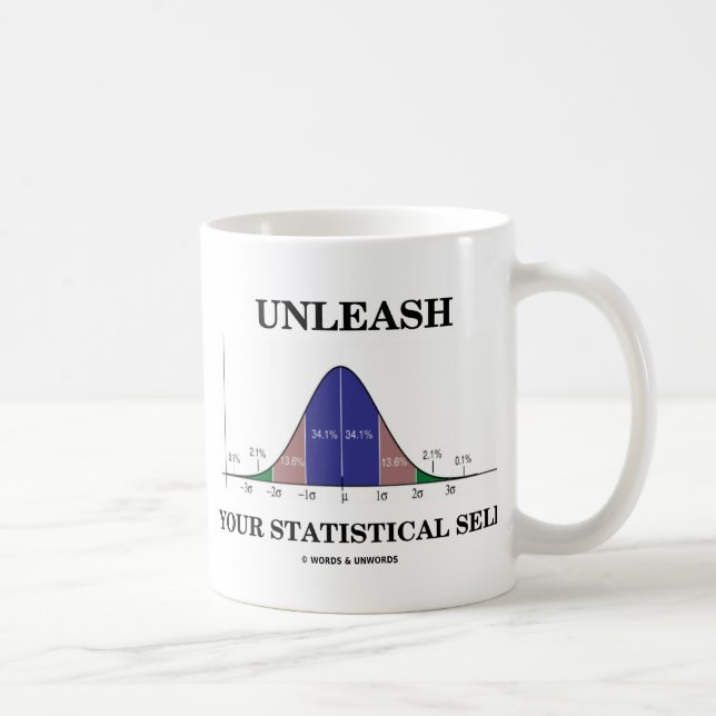 Unleash Your Statistical Self (Bell Curve Humor) Coffee Mug (Right)