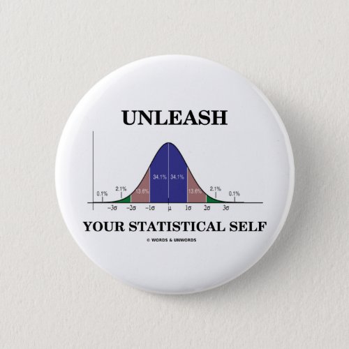 Unleash Your Statistical Self Bell Curve Humor Pinback Button