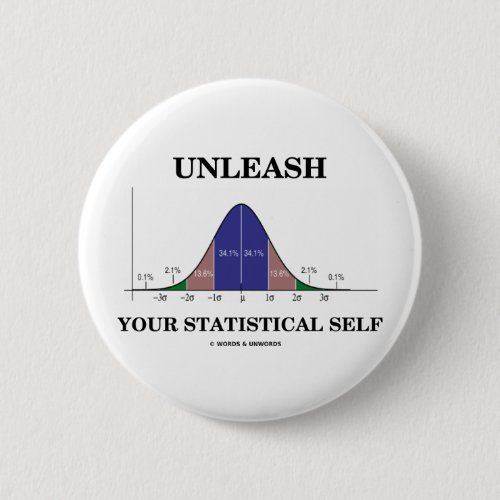 Unleash Your Statistical Self Bell Curve Humor Pinback Button