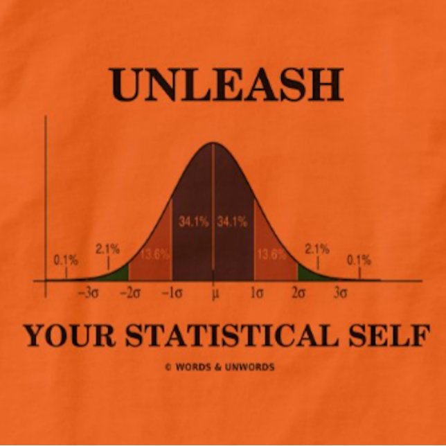 Unleash Your Statistical Self (Bell Curve Humor) T-Shirt (Let your wry statistical hypothesis tester side shine with this "Unleash Your Statistical Self" tee!)