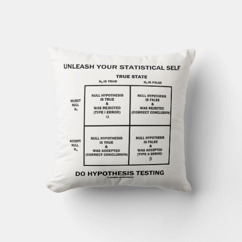 Unleash Your Statistical Self Hypothesis Testing Throw Pillow