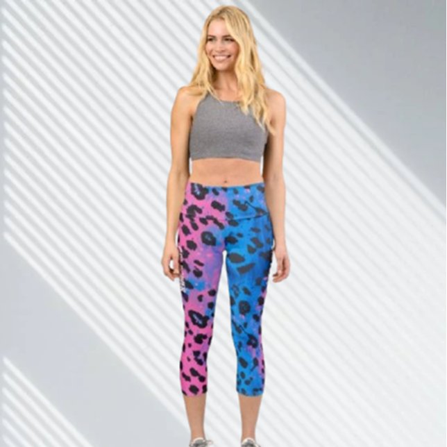  Unleash Your Style with Neon Leopard GRL Power Capri Leggings (Express your unique style with Neon Leopard GRL Power Capri Leggings)