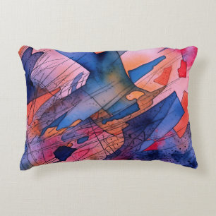 "Unleashed Potential" Contemporary Abstract Art Accent Pillow