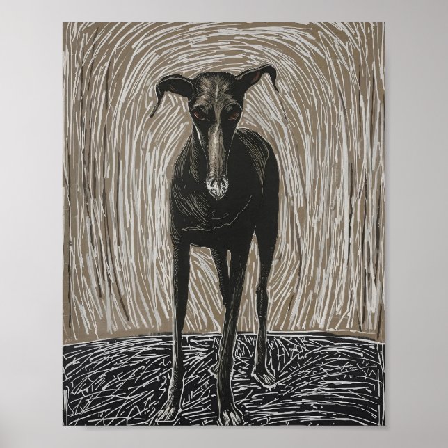 Unleashed Soul: Modern Expressionist Dog Art Poster (Front)