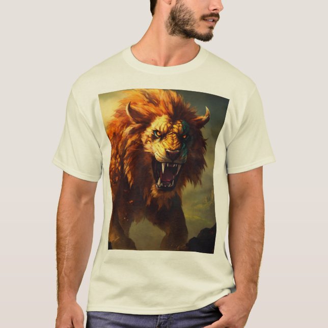 Unleashed: The Fiery Lion T-Shirt (Front)