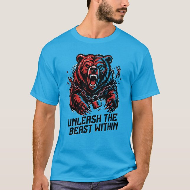 UnleashTheBeast Bear T-Shirt – Chains Broken Power (Front)