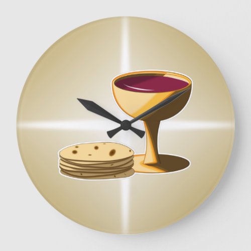 Unleavened Bread and Wine Holy Communion Large Clock