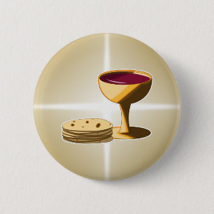 Unleavened Bread and Wine The Last Supper Easter Button