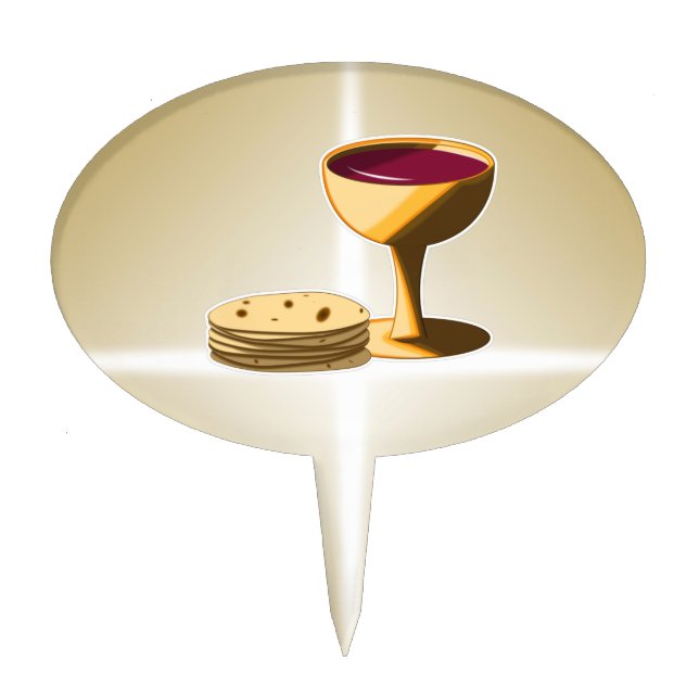 Unleavened Bread and Wine The Last Supper Easter Cake Topper (Front)