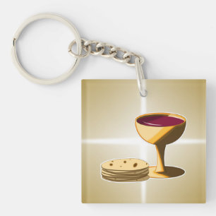 Unleavened Bread and Wine The Last Supper Easter Keychain